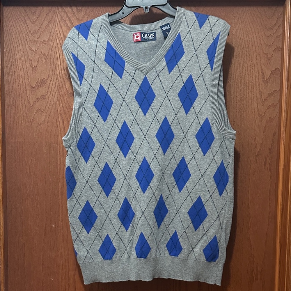 Chaps Men’s Argyle Cotton Sweater Vest M
